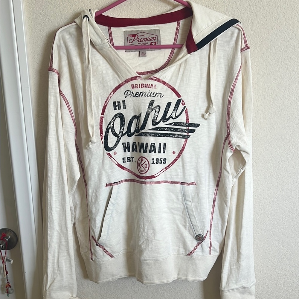 Oahu Men’s  Cream Hoodie Sweater